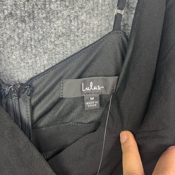 NWT LULUS Wrap Dress Skort Romper Medium Ruffled Midi Tying Belt Size M - Picture 7 of 8